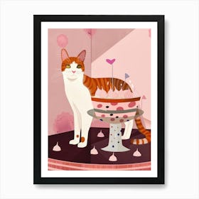 Cat And A Trifle Cake 5 Art Print