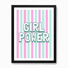 Girl Power Pink and Teal Art Print