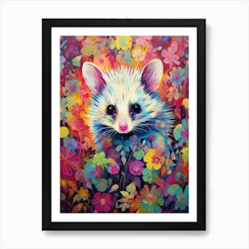  A Hidden Possum Vibrant Paint Splash 1 Art Print