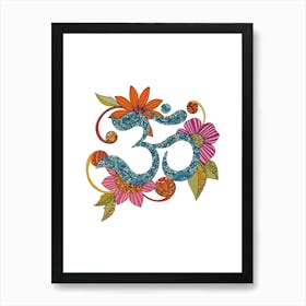 Om Flowers Art Print