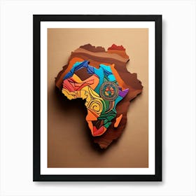 Africa Map 4 Affiche