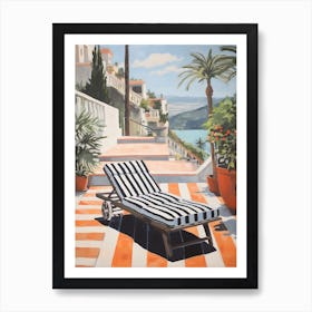 Sun Lounger By The Pool In Cartagena Spain Art Print