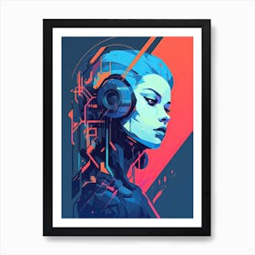 Cyber woman Art Print