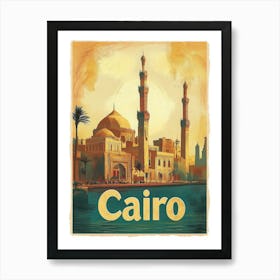 Aihrgdesign A Mid Century Modern Travel Poster For Cairo Show 911ac76e 8c32 4139 Ad1f 2be1c6ef094e 1 Art Print