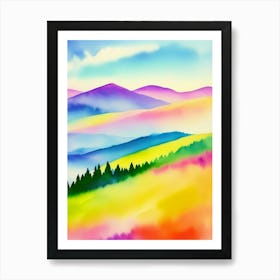 Watercolor Of Mountains 2 Art Print