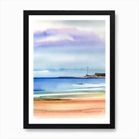 North Berwick Beach 4, East Lothian, Scotland Watercolour Art Print