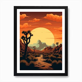 Joshua Tree National Park In Gold And Black (1) Art Print