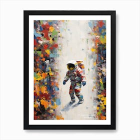 Astronaut And Colourful Bricks 1 Art Print