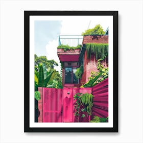 Pink House 6 Art Print