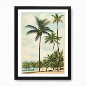 Carlisle Bay Beach Barbados Vintage Art Print