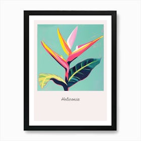 Heliconia 2 Square Flower Illustration Poster Art Print