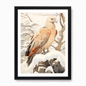 Winter Bird Painting Vulture 2 Art Print