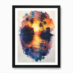 Sunset At The Beach 25 Art Print