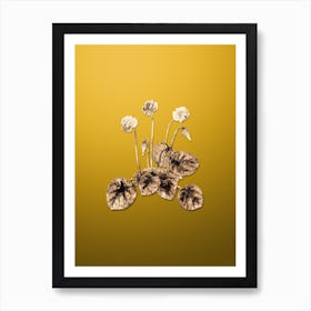 Gold Botanical Shore Cyclamen Flower on Mango Yellow n.4606 Art Print