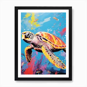 Colour Splash Sea Turtle 1 Art Print