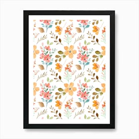 Watercolor Floral Pattern.Colorful roses. Flower day. artistic work. A gift for someone you love. Decorate the place with art. Imprint of a beautiful artist. 1 Art Print