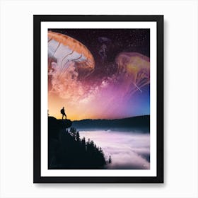 Cosmic Jellyfish Views Art Print