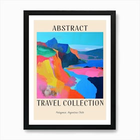 Abstract Travel Collection Poster Patagonia Argentina Chile 1 Art Print