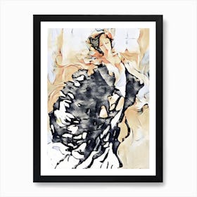 Dancer In Black And White Art Print