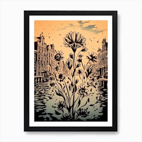 Amsterdam, Flower Collage 3 Art Print