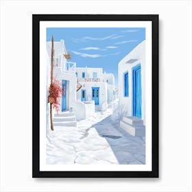 Greece Winter Village 1 Art Print