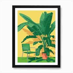 Banana Plant And Chair Art Print