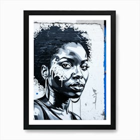 Graffiti Mural Of Beautiful Black Woman 250 Affiche