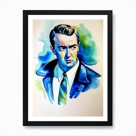 James Stewart In Vertigo Watercolor Art Print