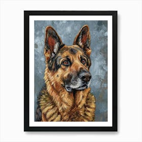 German Shepherd Acrylic Painting 6 Art Print