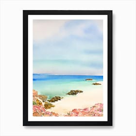 Cala Tarida, Ibiza, Spain Watercolour Art Print