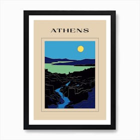 Minimal Design Style Of Athens, Greece 4 Poster Art Print