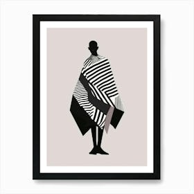 Black And White Striped Cape Art Print