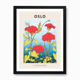 Oslo Norway Botanical Flower Market Poster Art Print