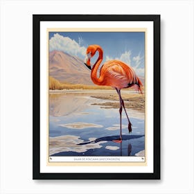 Greater Flamingo Salar De Atacama Antofagasta Tropical Illustration 1 Poster Art Print