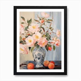 Camellia Flower And Peaches Still Life Painting 1 Dreamy Art Print