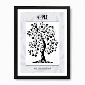 Apple Tree Simple Geometric Nature Stencil 3 Poster Art Print