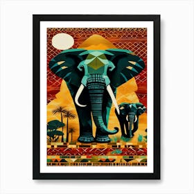 African Elephants Art Print