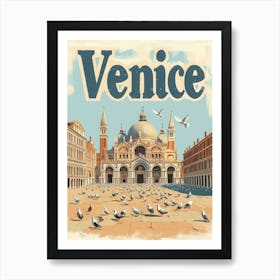 Aihrgdesign A Classic 1960s Travel Poster For Venice 5 Art Print