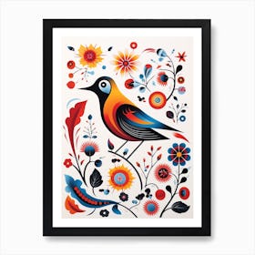 Scandinavian Bird Illustration Swallow 1 Art Print