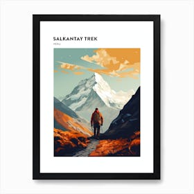 Salkantay Trek Peru 4 Hiking Trail Landscape Poster Art Print