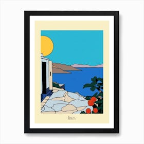 Poster Of Minimal Design Style Of Ibiza, Spain 3 Art Print