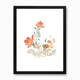 Watercolor Flowers 3 Art Print