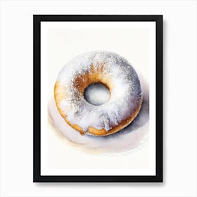 Powdered Sugar Donut Cute Neon 4 Art Print