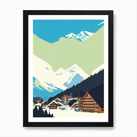 Grindelwald, Switzerland Midcentury Vintage Skiing Poster Art Print