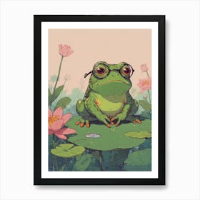 Frog With Glasses Art Print