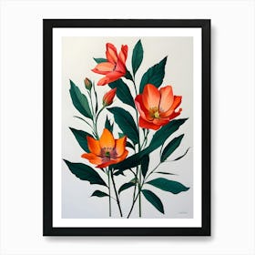 Orange Flowers 6 Art Print