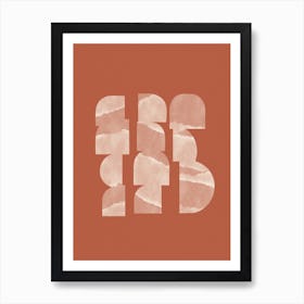 Geometric Objects On Terracotta Art Print