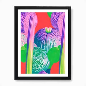 Celery Root Risograph Retro Poster vegetable Art Print