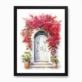 Ancona, Italy   Mediterranean Doors Watercolour Painting 1 Art Print