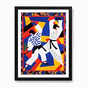 Taekwondo In The Style Of Matisse 2 Art Print